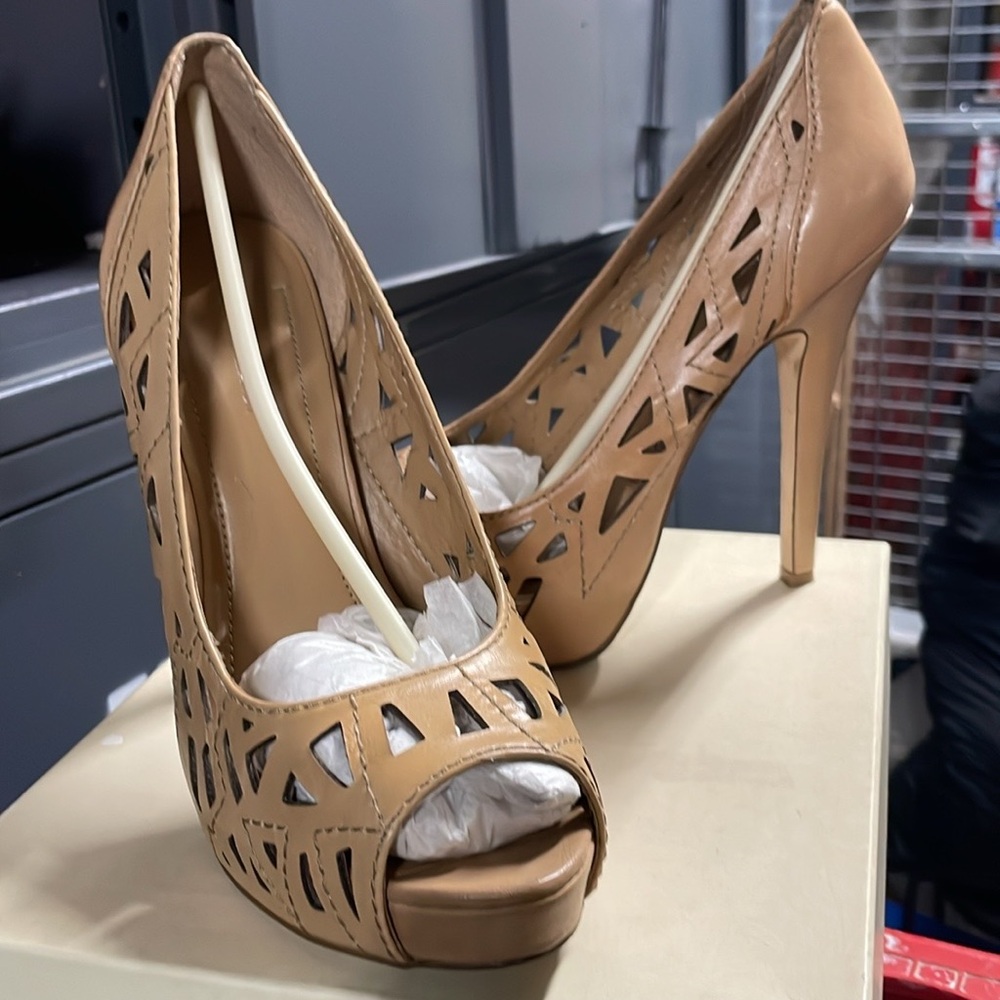 BCBG heels.  Tan.  9M